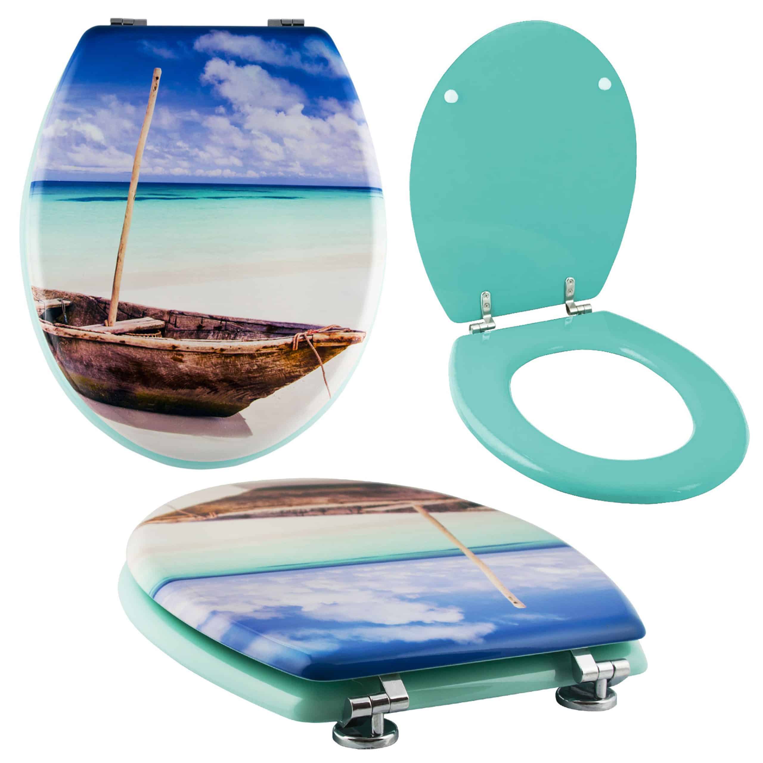 Grafner® WC-Sitz aus MDF WOODEN BOAT mit Absenkautomatik WC10591