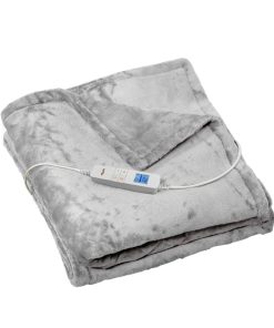Grafner® Wärmedecke Heizdecke Flannel Fleece 180 x 130 cm Hellgrau WD10964