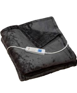 Grafner® Wärmedecke Heizdecke Fleece 180 x 130 cm Grau elektro Wärmedecke WD10853