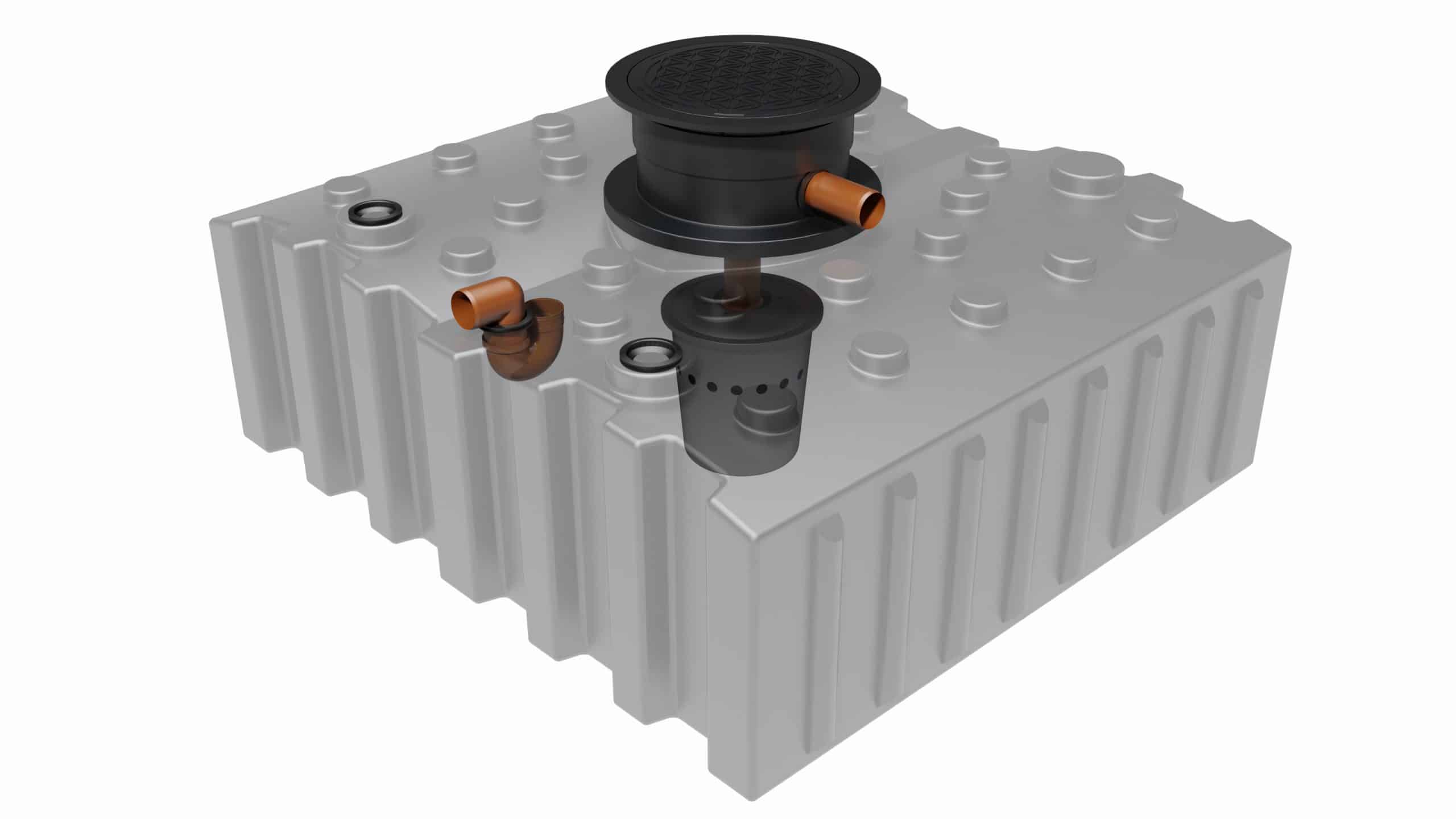 GreenLife Regenwasser-Flachtank 4.000 l mit Biovitor