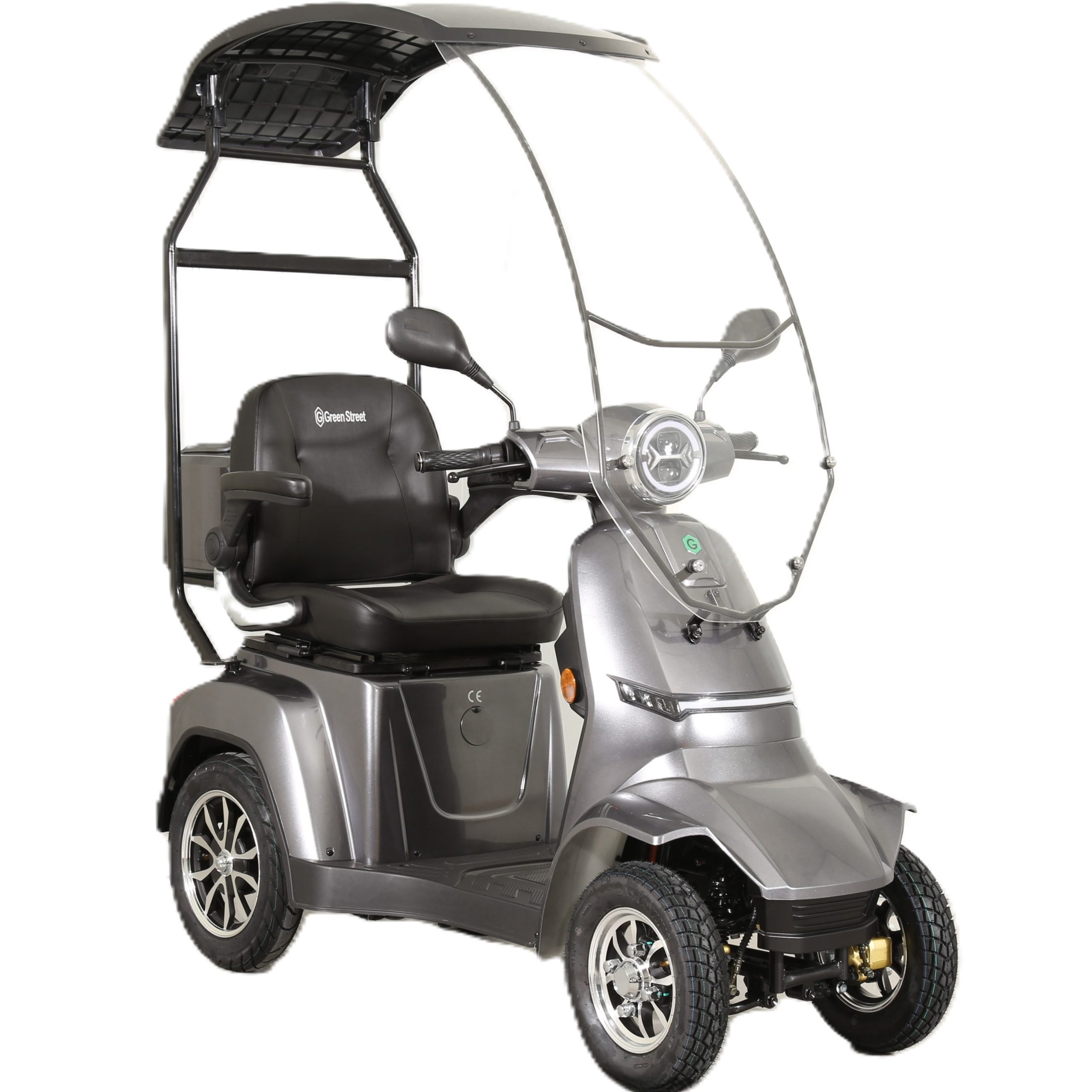 GreenStreet Elektromobil E-Mover Deluxe 1000 W 20 km/h dunkelgrau inkl. Topcase und Dach