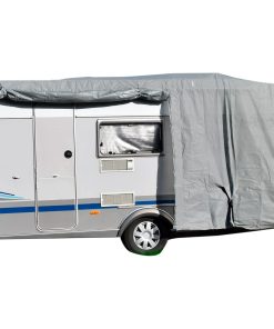 GreenYard Wohnwagen Abdeckplane mit Reflektoren Größe XL   670 x 250 x 220 cm