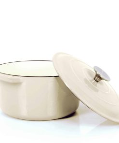 Gusseisen Koch- Schmortopf mit Deckel creme