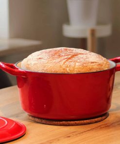 Gusseisen Koch- Schmortopf mit Deckel rot