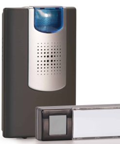 HEIDEMANN Funkklingel Set HX Flashlight - Erweiterbare Klingel - mit optischem Blitzsignal- Funk Klingel - inkl. Sender & Empfänger - HX Türklingel - schwarz