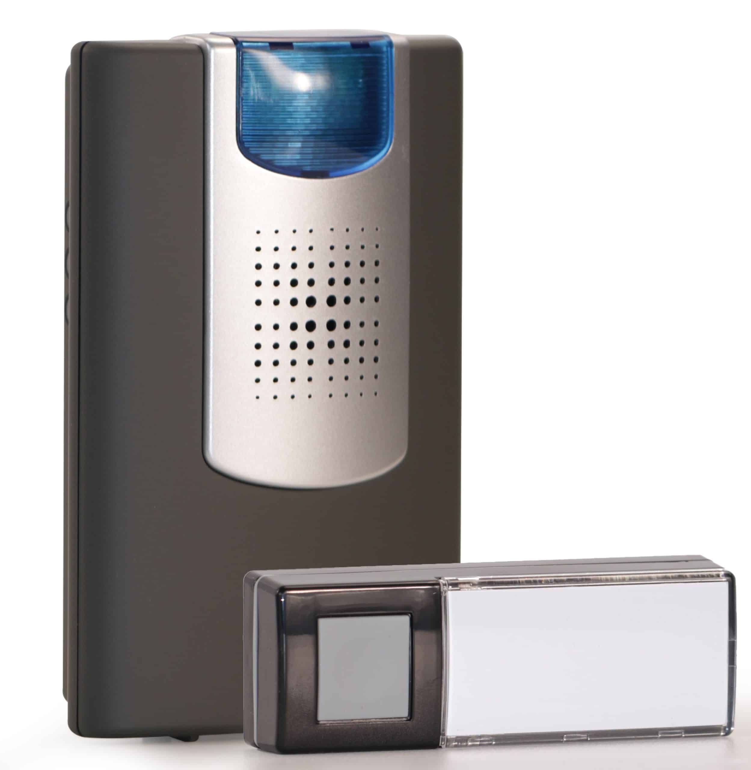 HEIDEMANN Funkklingel Set HX Flashlight - Erweiterbare Klingel - mit optischem Blitzsignal- Funk Klingel - inkl. Sender & Empfänger - HX Türklingel - schwarz