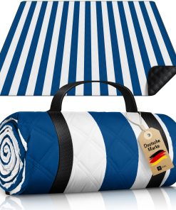 HOEL Picknickdecke / Blau - Weiß