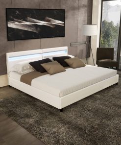 HOME DELUXE LED Bett Nube mit Schubladen 200x200cm - versch. Ausführungen - ohne Matratze - Weiß