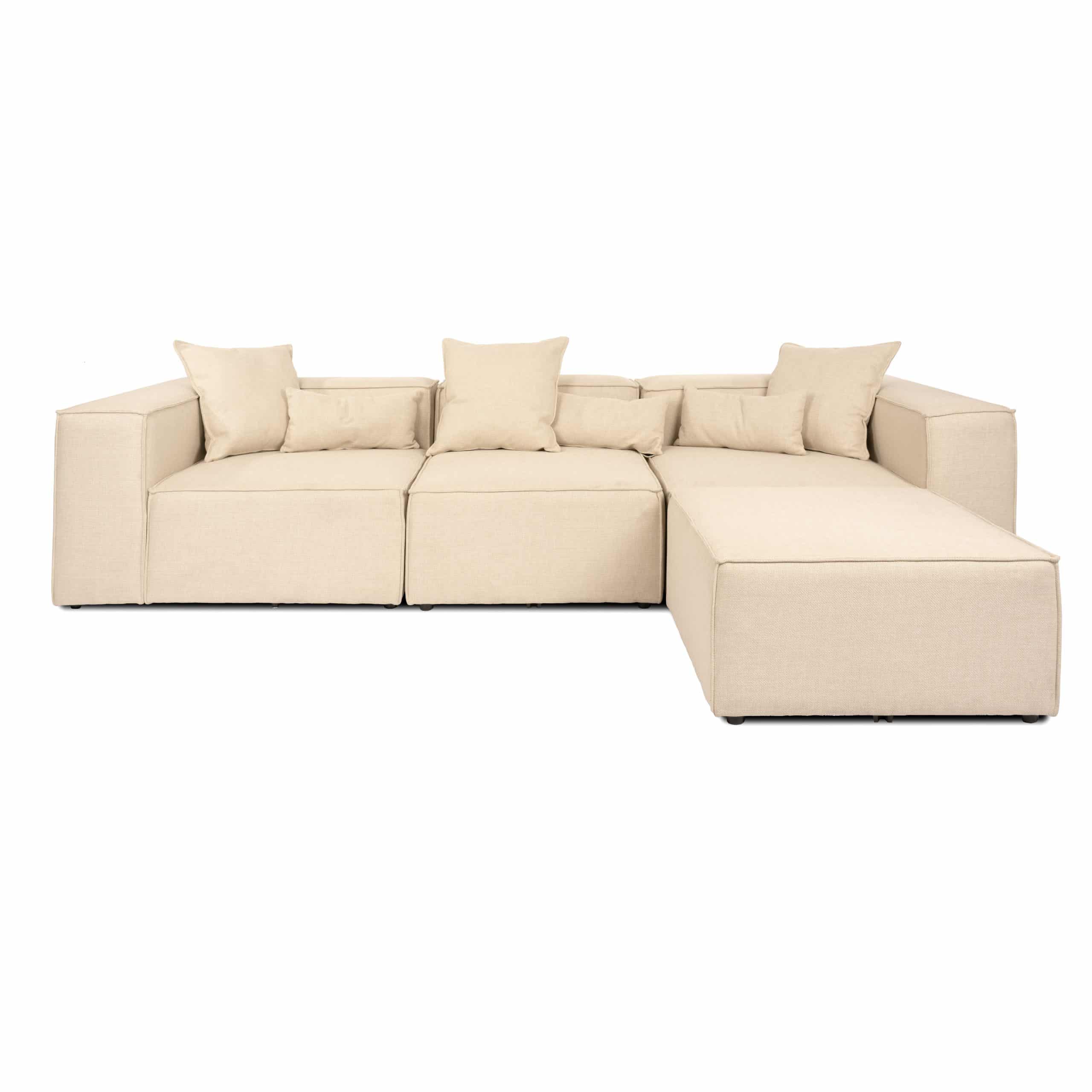 HOME DELUXE Modulares Sofa VERONA L Beige - versch. Ausführungen