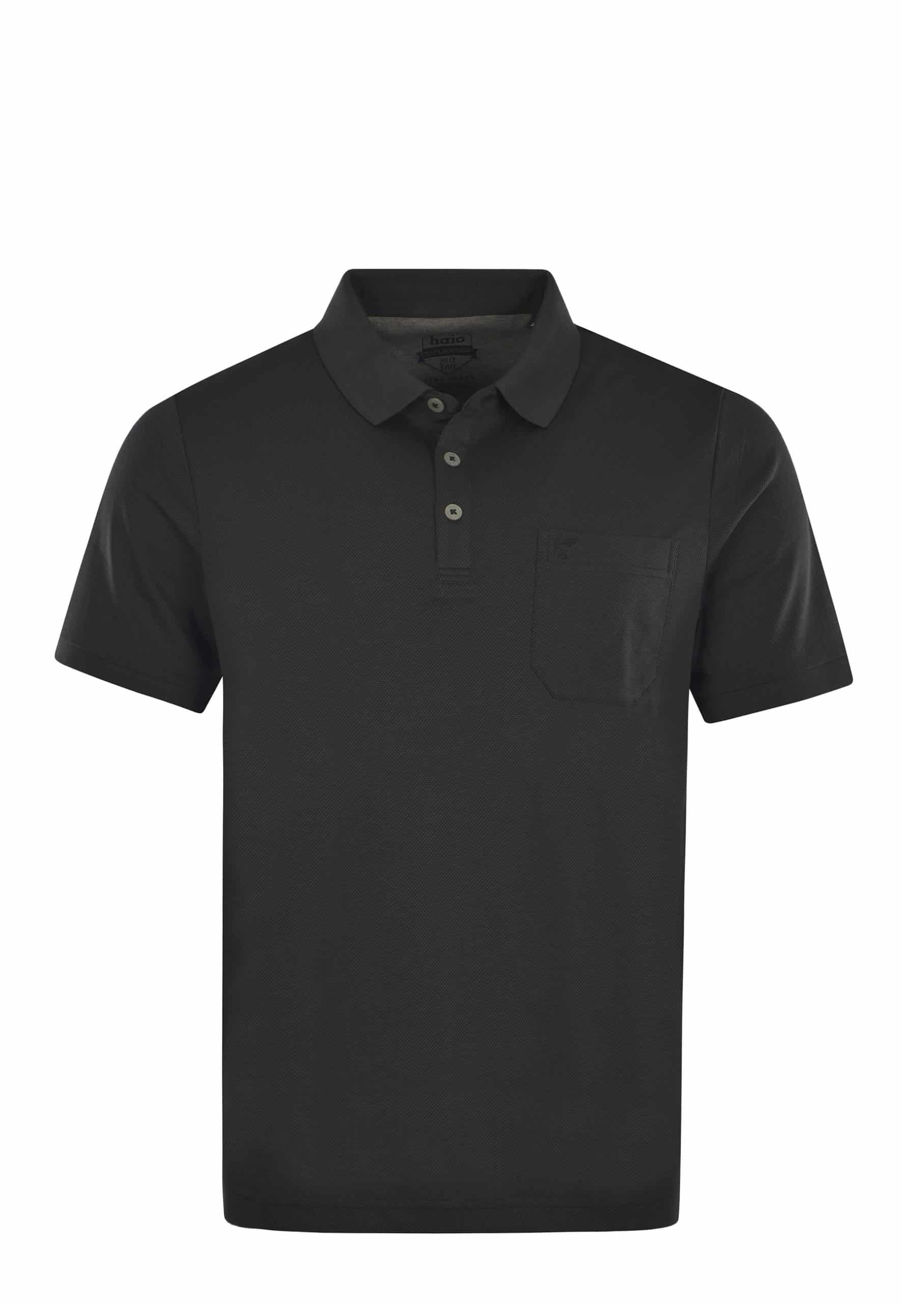 Hajo Shirt Kurzarm-Poloshirt Softknit mit Knopfleiste und Brusttasche in Regular Fit