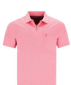 Hajo Shirt Kurzarm-Poloshirt Softknit mit verdecktem Reißverschluss und Brusttasche in Regular Fit