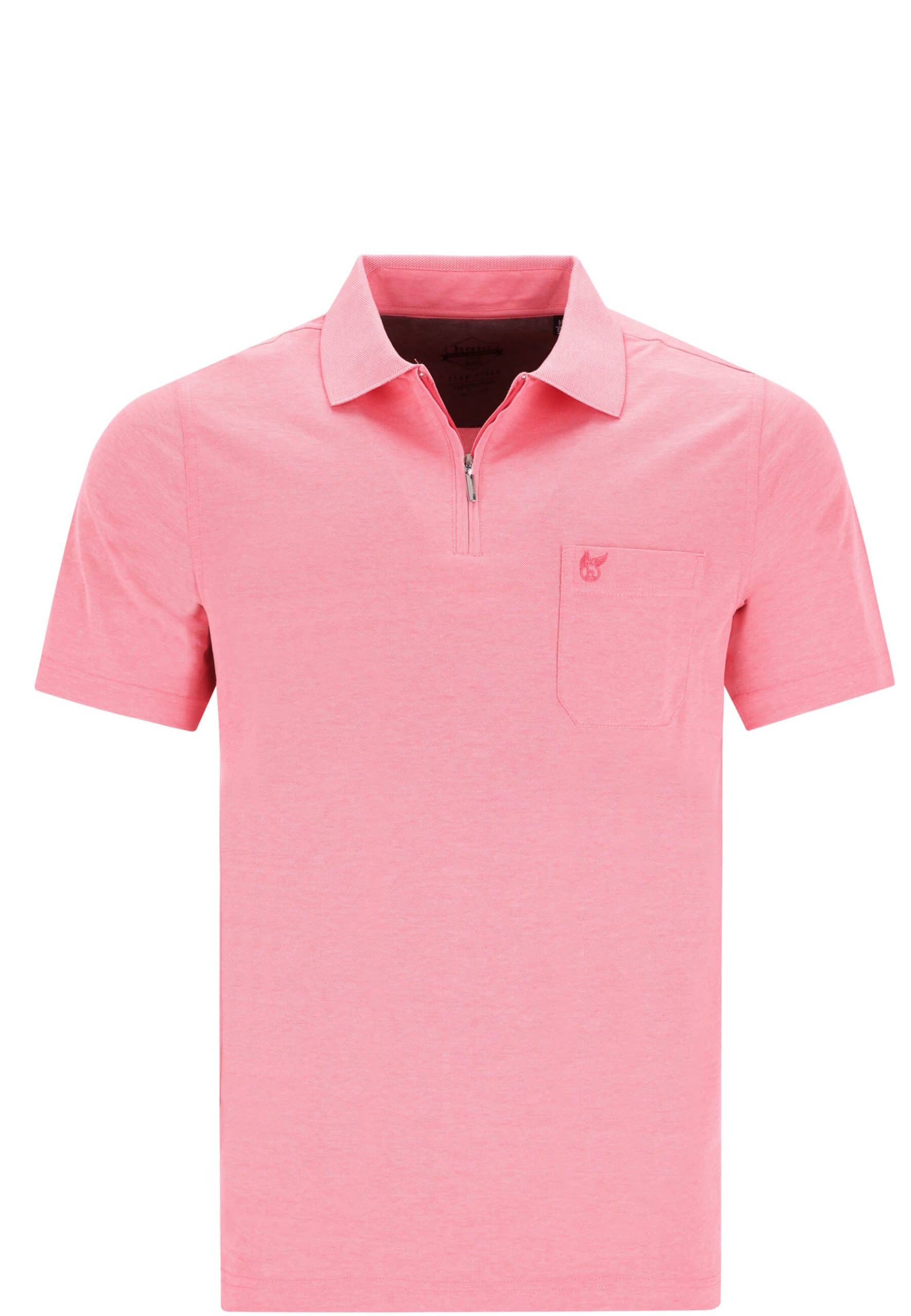 Hajo Shirt Kurzarm-Poloshirt Softknit mit verdecktem Reißverschluss und Brusttasche in Regular Fit