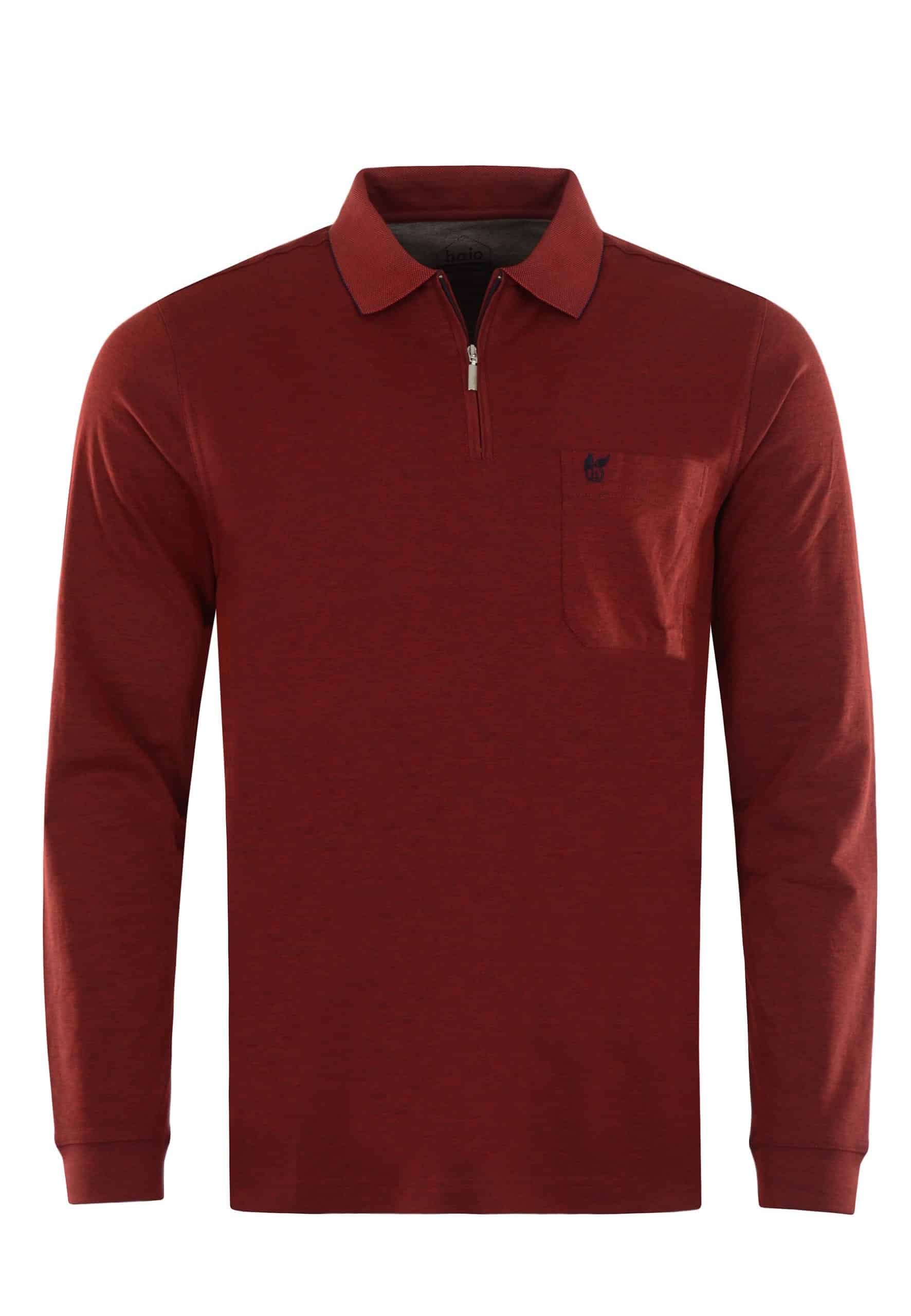 Hajo Shirt Langarm-Poloshirt Softknit mit Reißverschluss