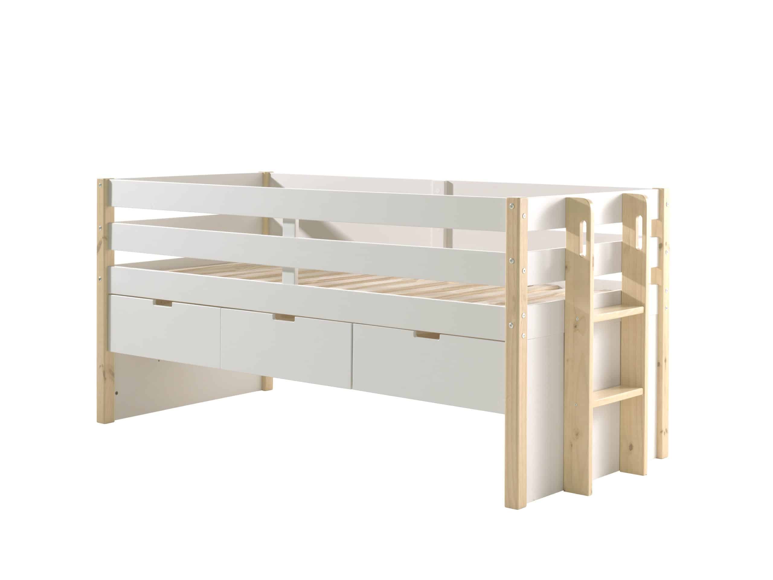 Halbhohes Margrit Bett mit Rolllattenrost