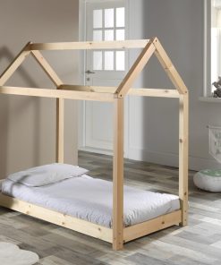 Hausbett Set CABANE mit Matratze -versch. Ausführungen - Liegefläche 70 x 140 cm Kiefer natur