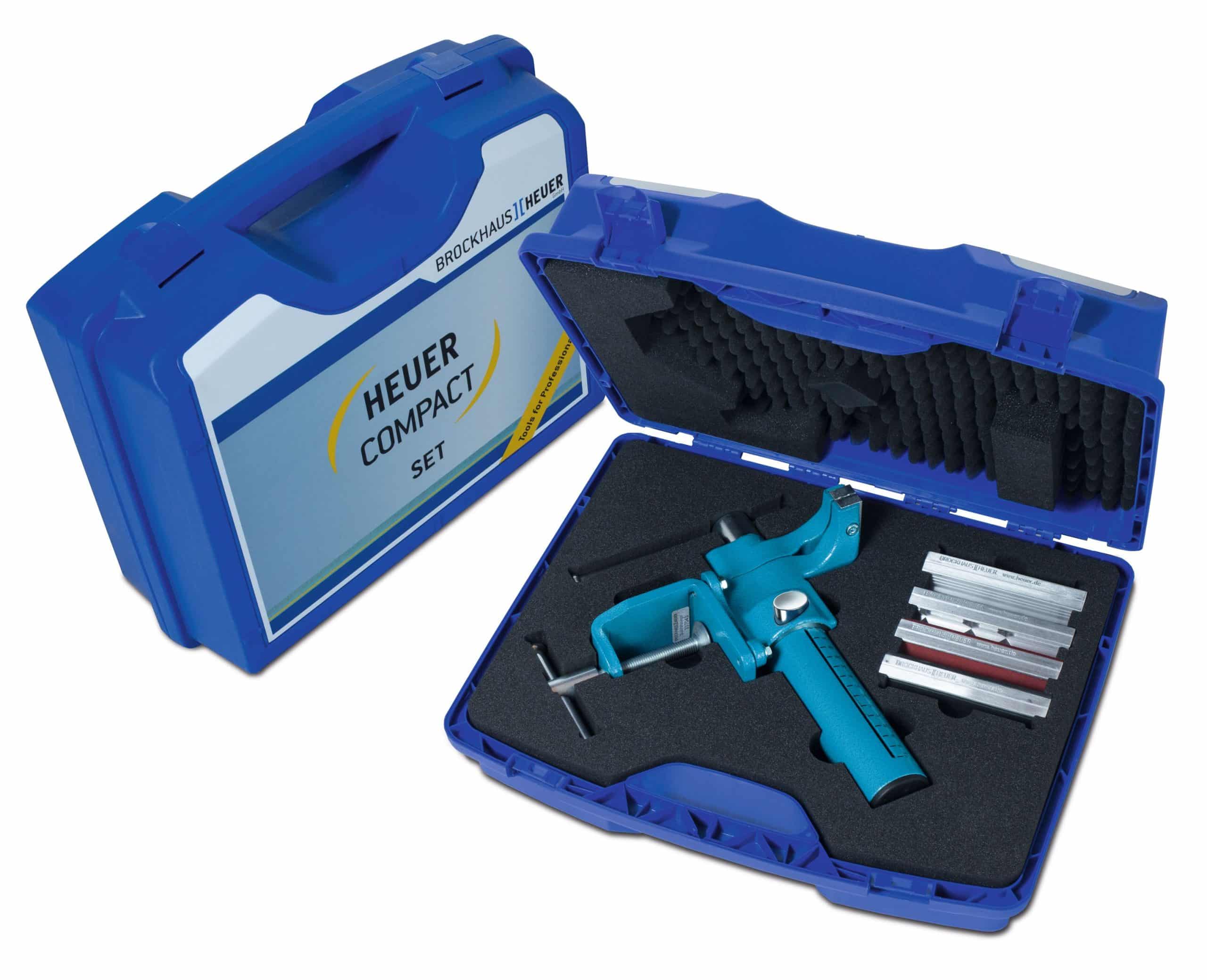 Heuer Schraubstock 120 mm Compact mit Koffer + Schraubstockbacken