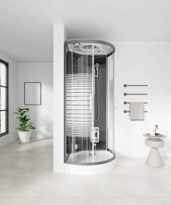 Home Deluxe Dampfdusche mit Wasserfall und Dampfsauna BLACK PEARL - 90 x 90 cm