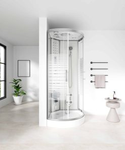 Home Deluxe Dampfdusche mit Wasserfall und Dampfsauna WHITE PEARL - 90 x 90 cm