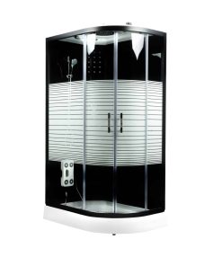 Home Deluxe Duschkabine mit Regendusche BLACK PEARL - 120x80 cm Rechts