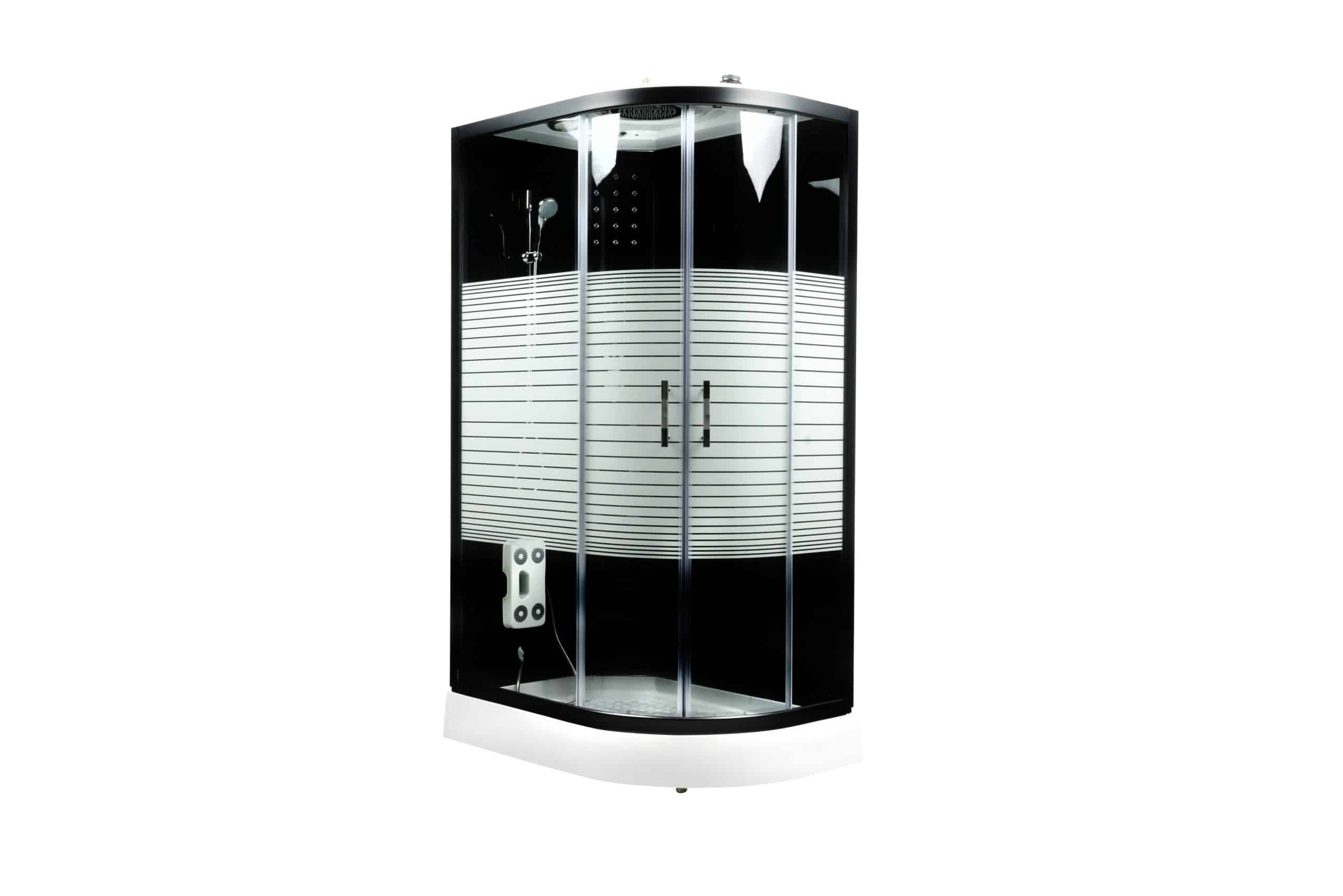 Home Deluxe Duschkabine mit Regendusche BLACK PEARL - 120x80 cm Rechts