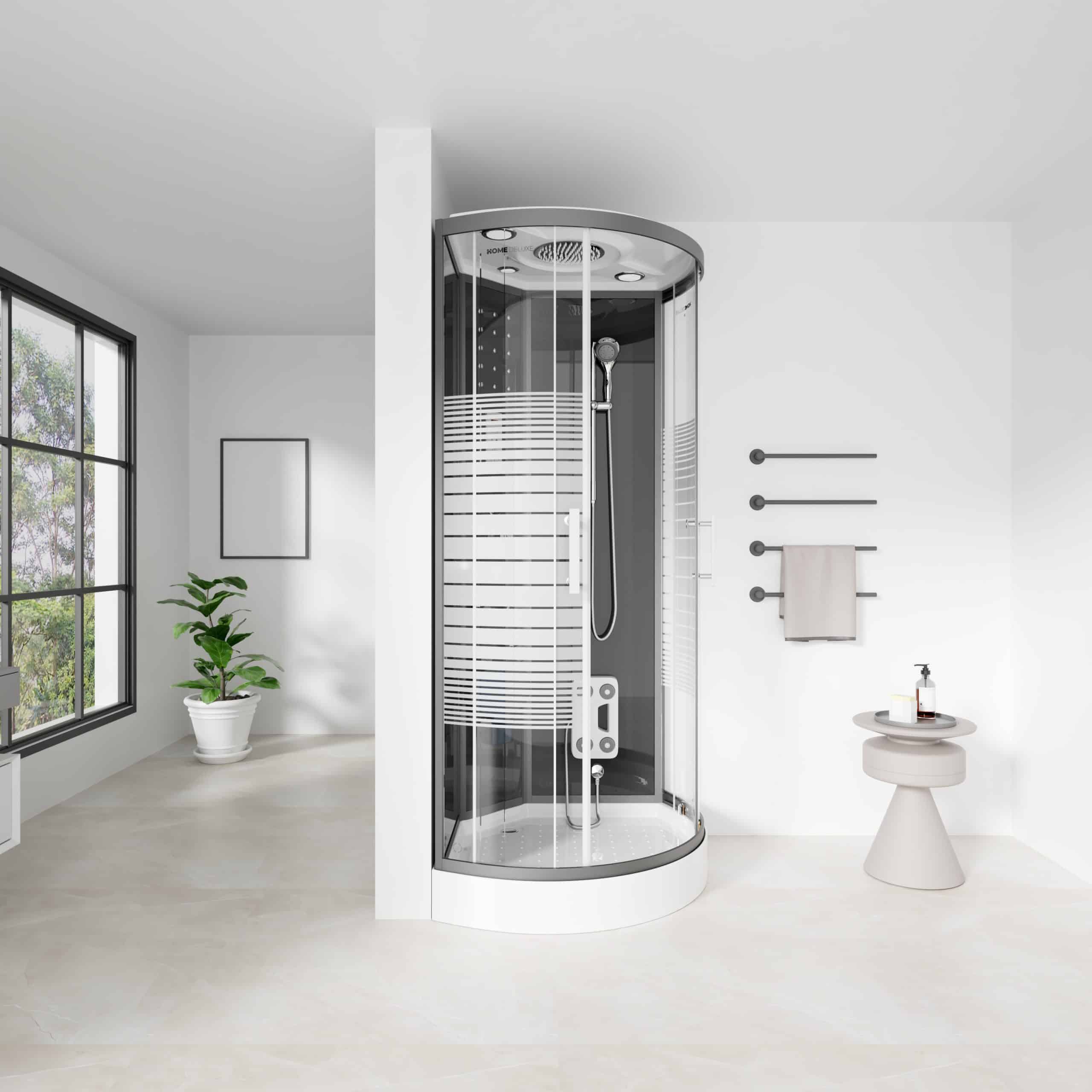 Home Deluxe Duschkabine mit Regendusche BLACK PEARL - 90 x 90 cm