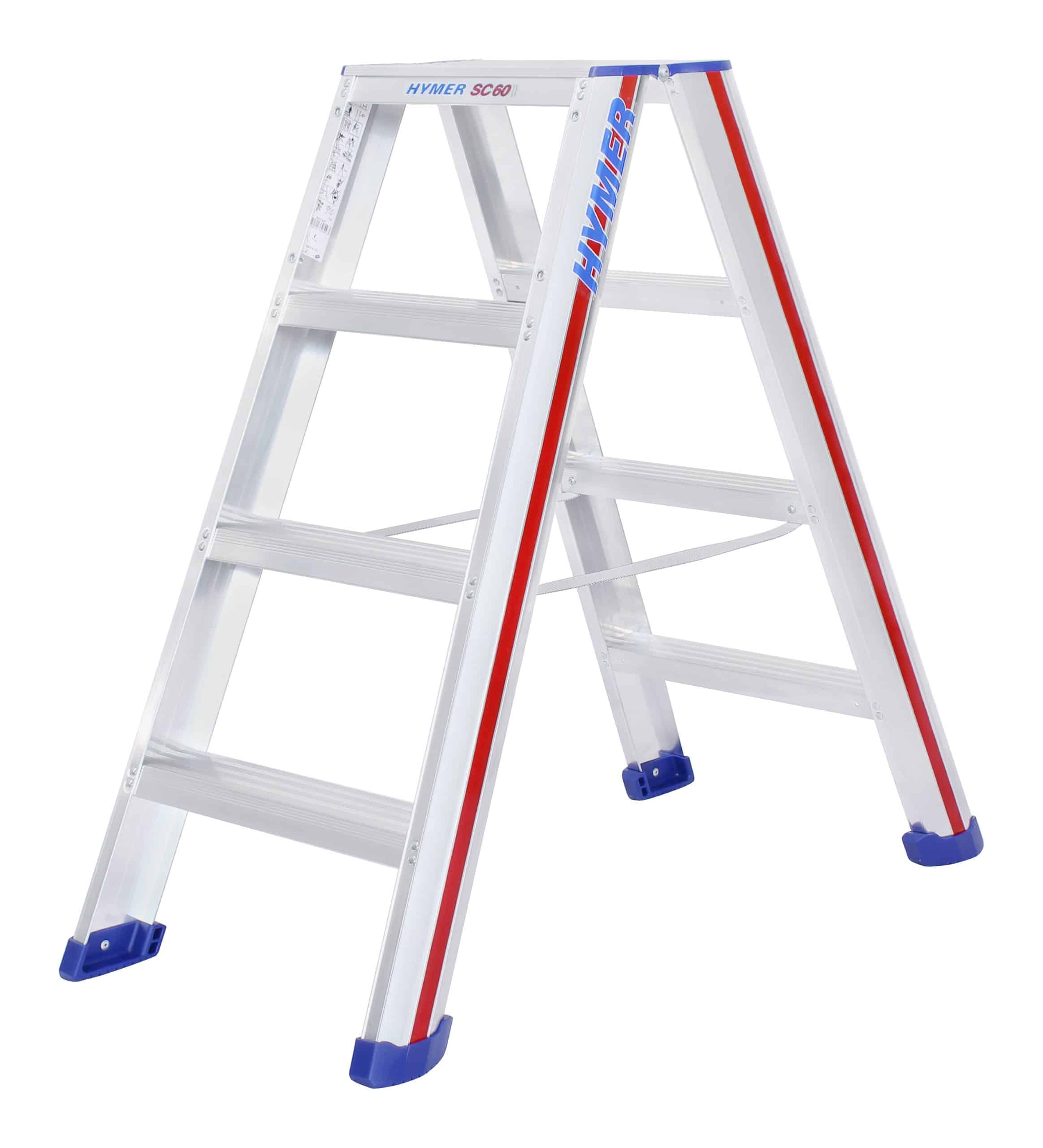 Hymer Stufenstehleiter SC60 Stehleiter 2x4Stufen Leiter Länge 1