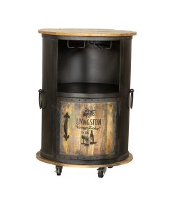 INTERIA Home & Living Weinbar 85cm LUNI Bar Schrank Kommode Sideboard Holz