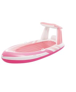 INTEX 57804EU - Luftmatratze - Pink Paradise Boat (244x97x114cm) mit Haltegriffen und Getränkehaltern