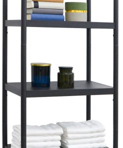 Industrial Design Metallregal 61x41x170 Standregal 5 Ebenen Metall Regal Schwarz