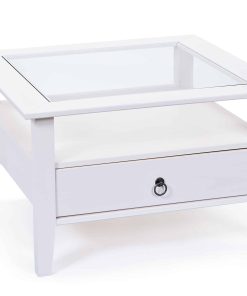 Inter Link Couchtisch Provence mit 1 Schublade aus Kiefer Massivholz - Weiss