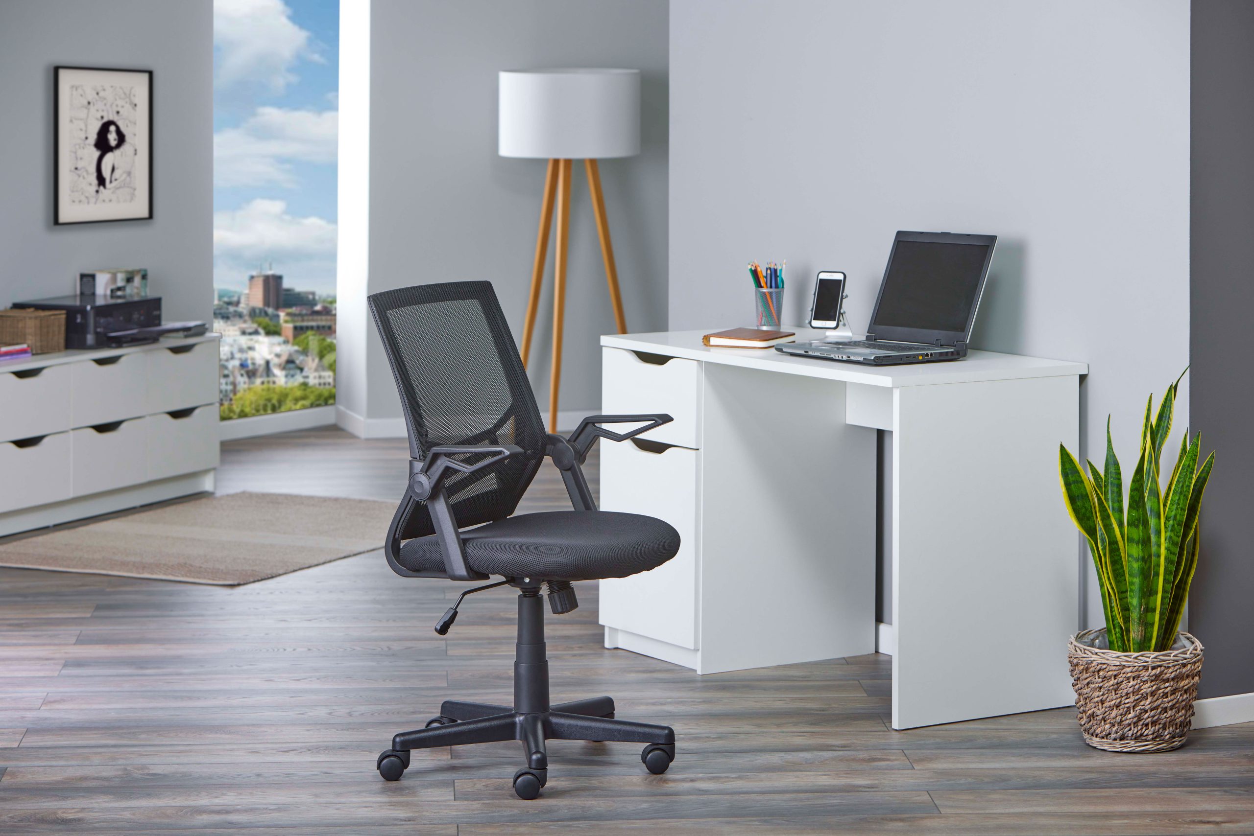 Inter Link Drehstuhl Bürostuhl mit Armlehnen Jilli - schwarz