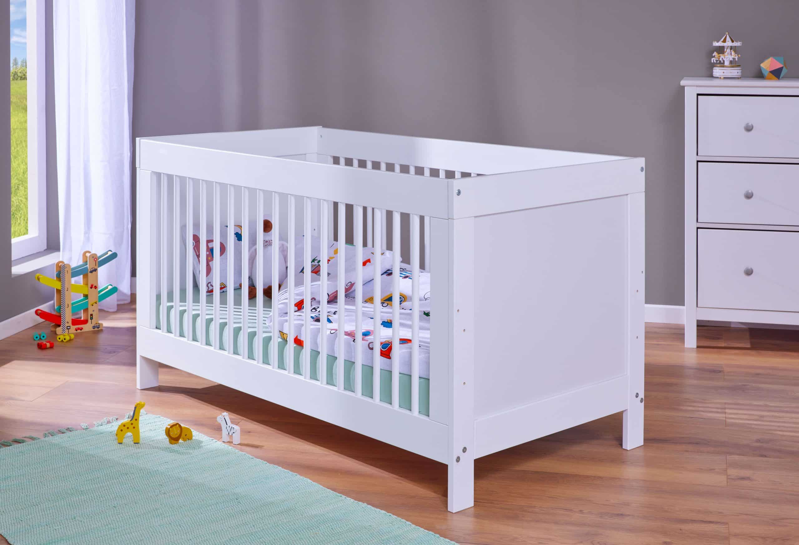 Inter Link Kinderbett Babybett Baila 70 x 140 cm - inkl. Höhenverstellbarer Lattenrost