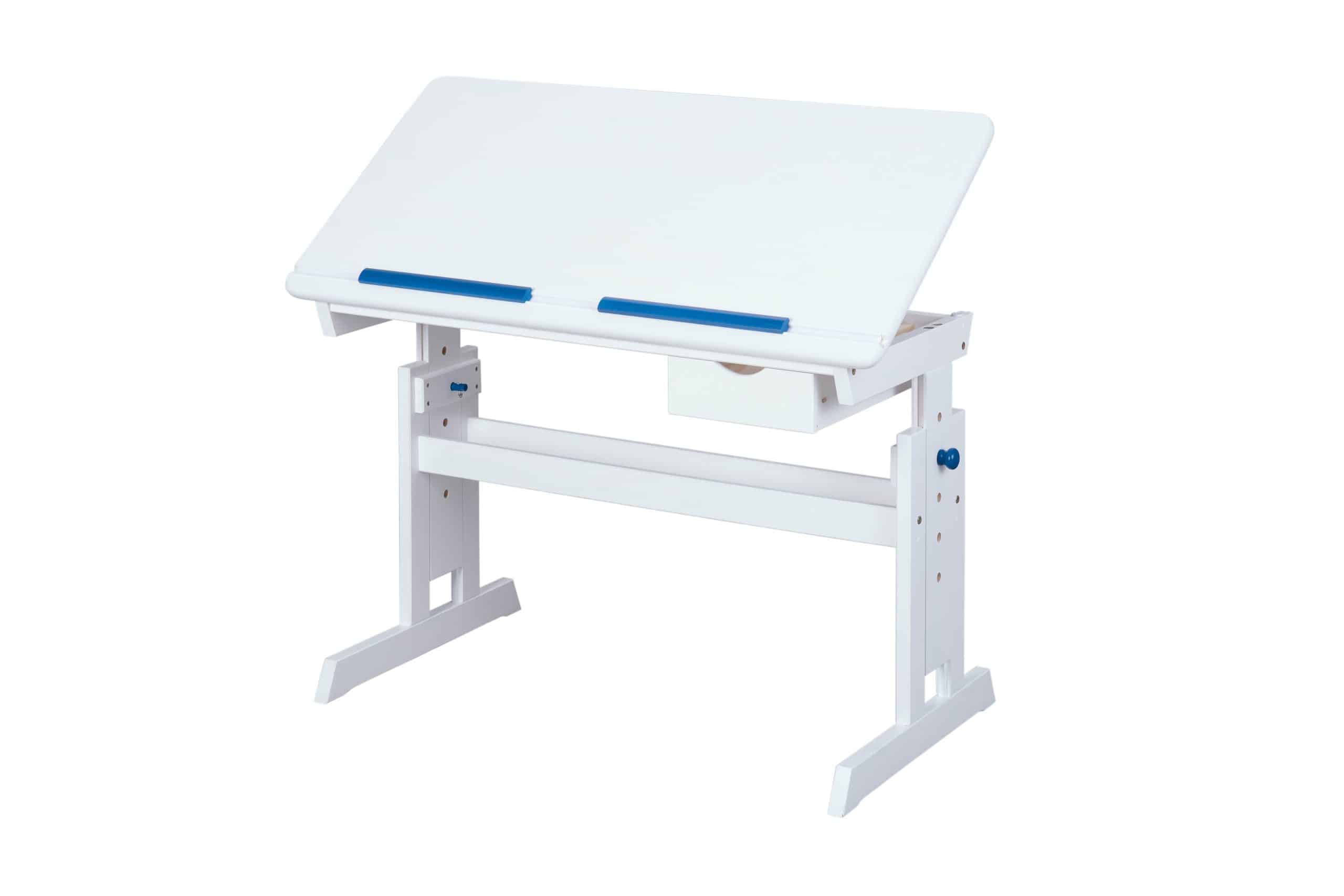 Inter Link Kinderschreibtisch Baru Höhenverstellbar weiss lackiert
