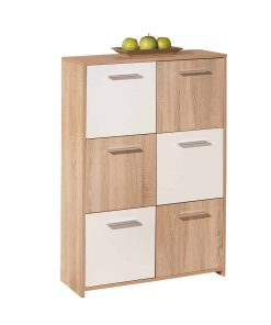 Inter Link Kommode Egadi 6 Türen in Sonoma-Eiche Nachbildung - Weiss