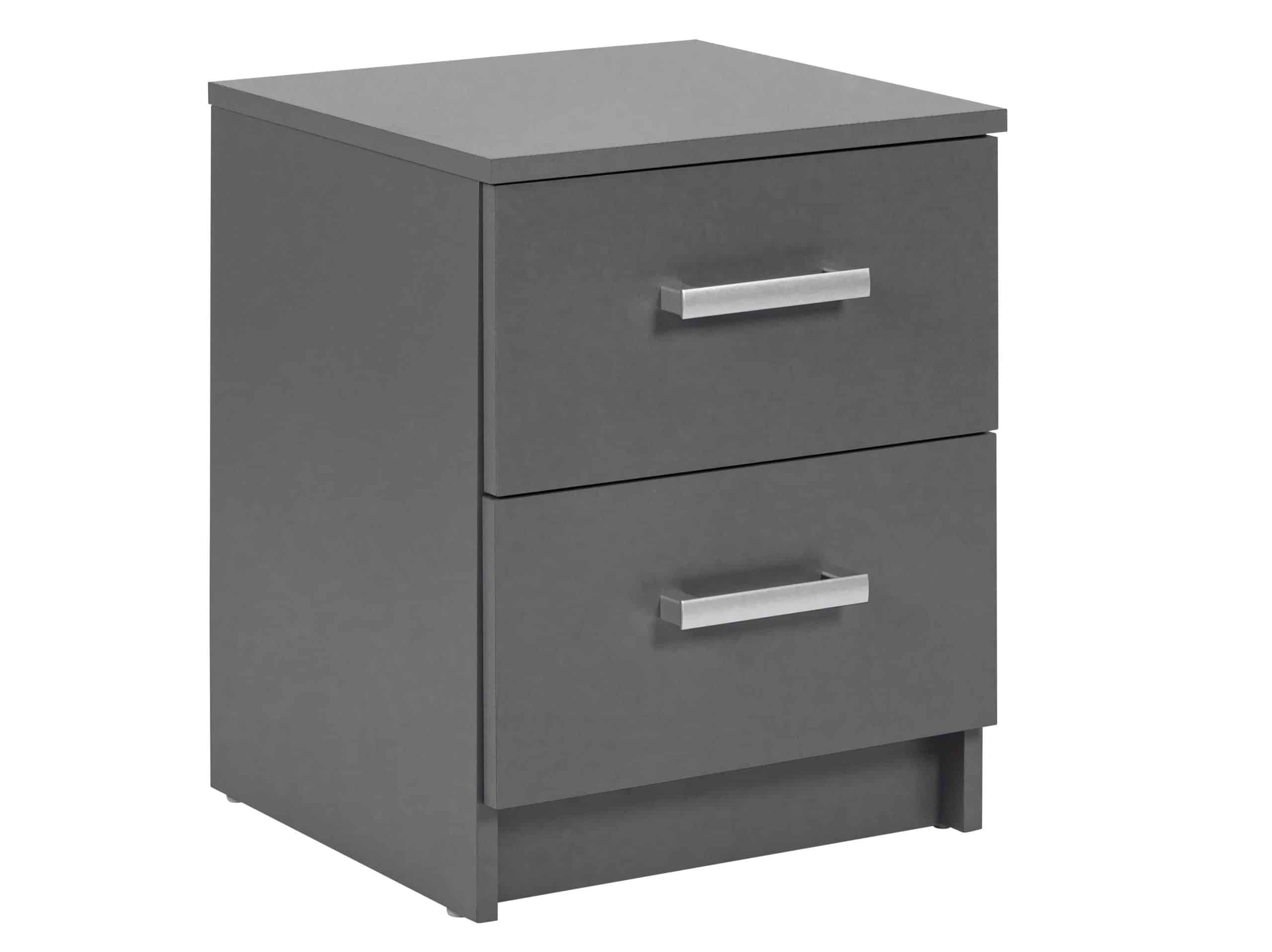Inter Link Nachttisch Elenzio 2 Schubladen grau - versch. Ausführungen