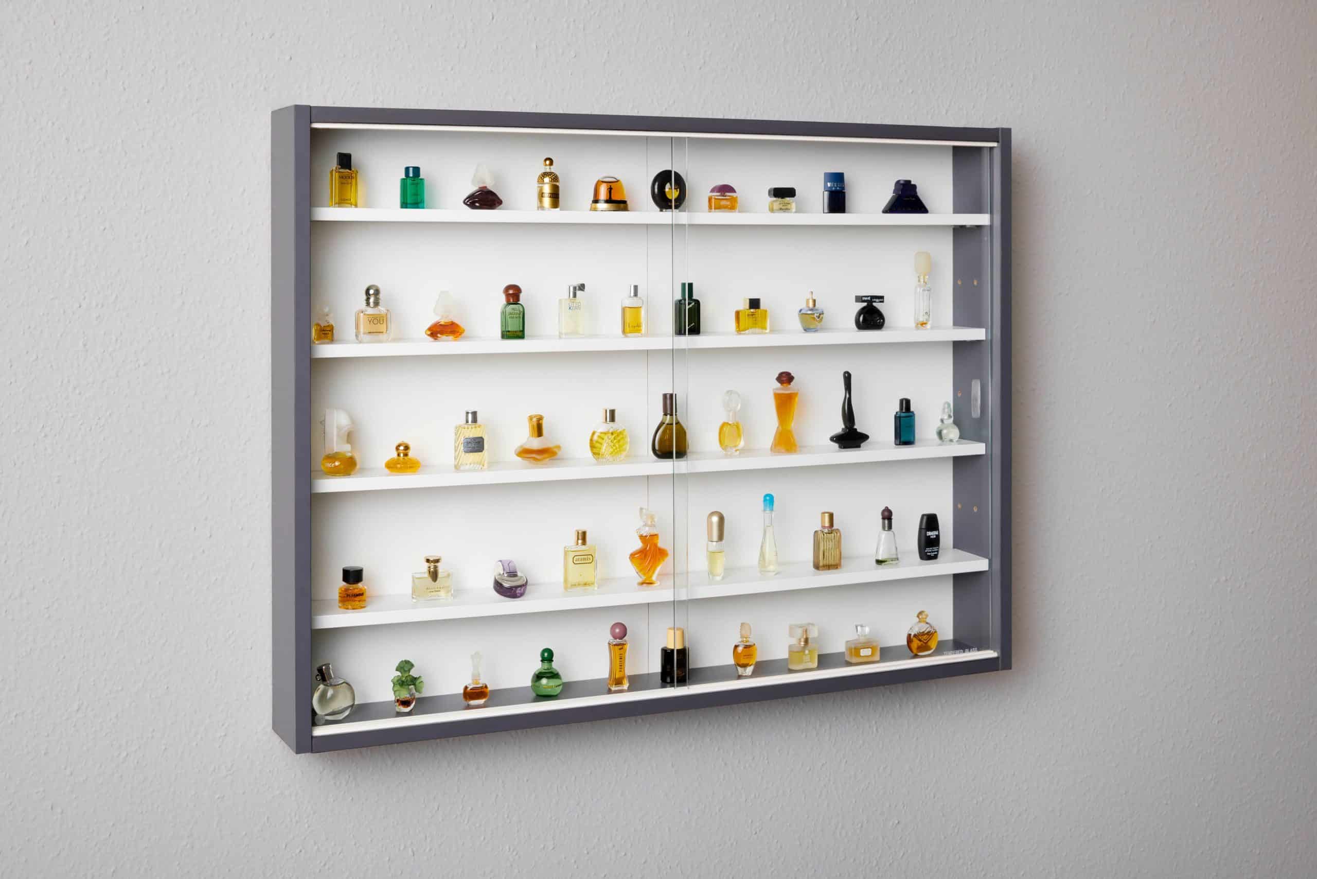 Inter Link Sammlervitrine Gewürzschrank Hängevitrine Wandregal Collecty - Grau/Weiss