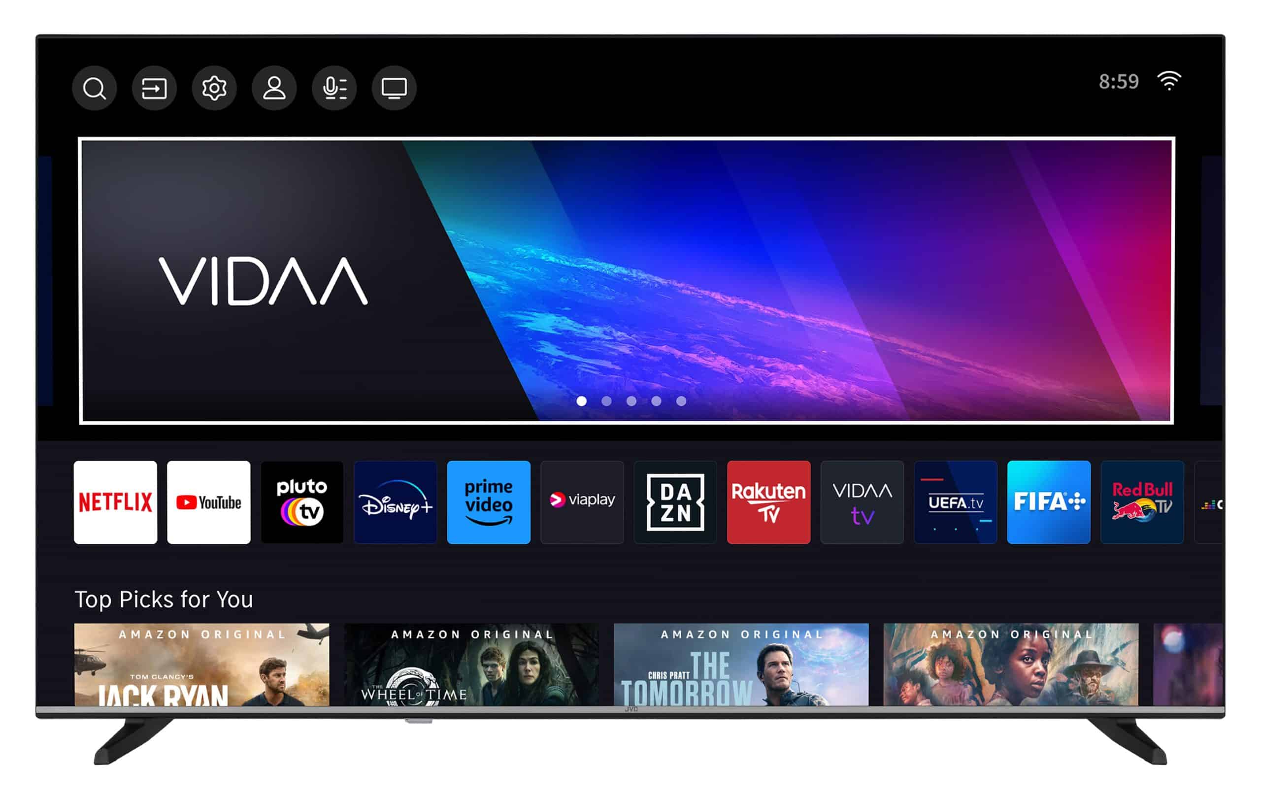JVC Fernseher 55 Zoll Smart TV VIDAA LT-55VD3555 4K Fernseher UHD