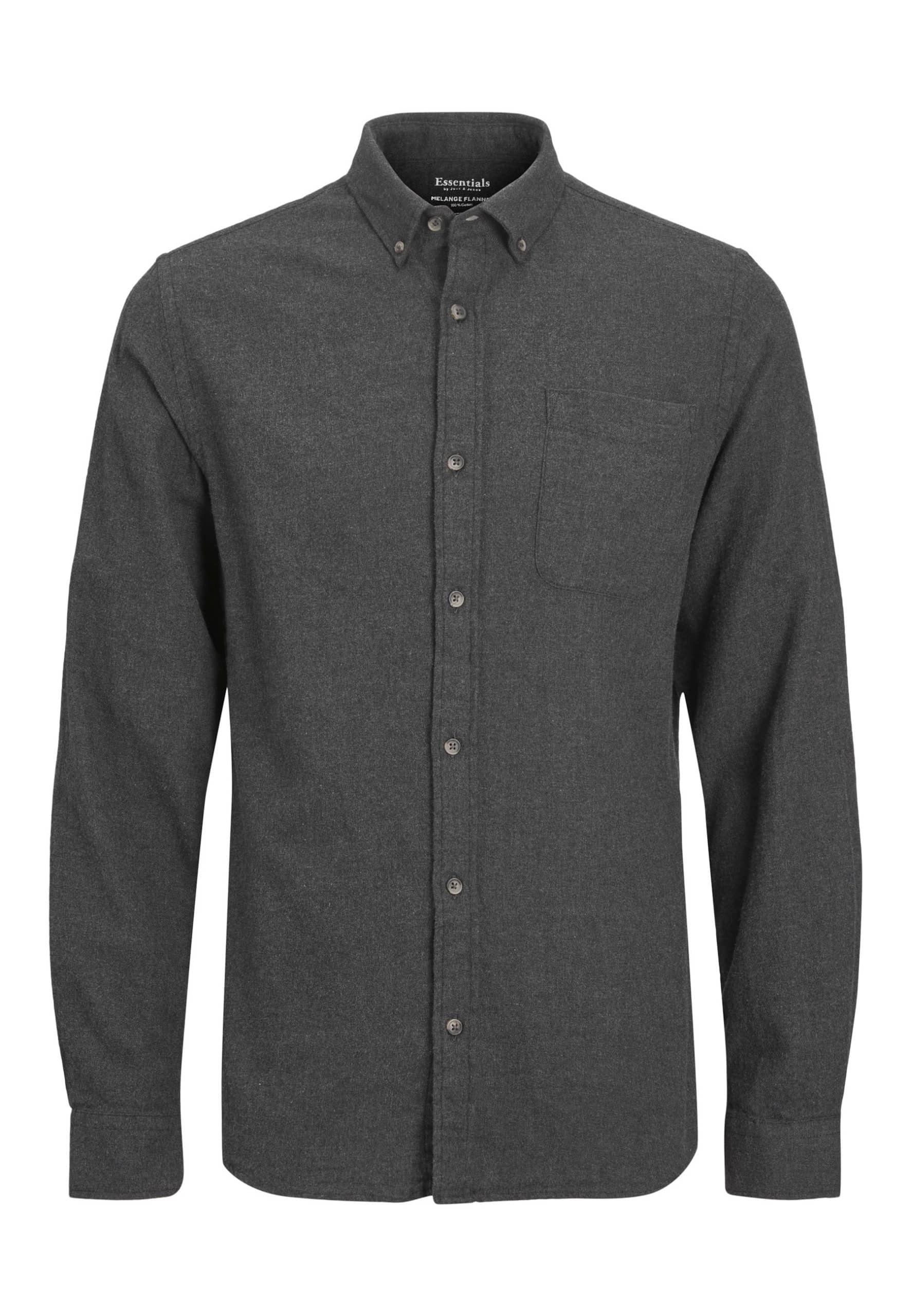Jack & Jones Hemd CLASSIC MELANGE Slimfit Langarmhemd mit Button-Down-Kragen und Brusttasche