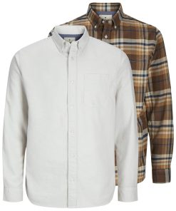 Jack & Jones Hemd NORRIS Langarmhemd 2er Pack