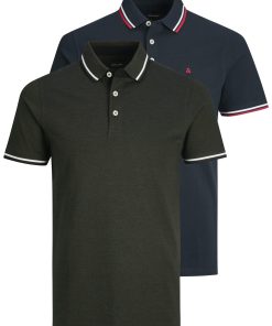 Jack & Jones Poloshirt PAULOS Kurzarmshirt mit Polokragen 2er Pack