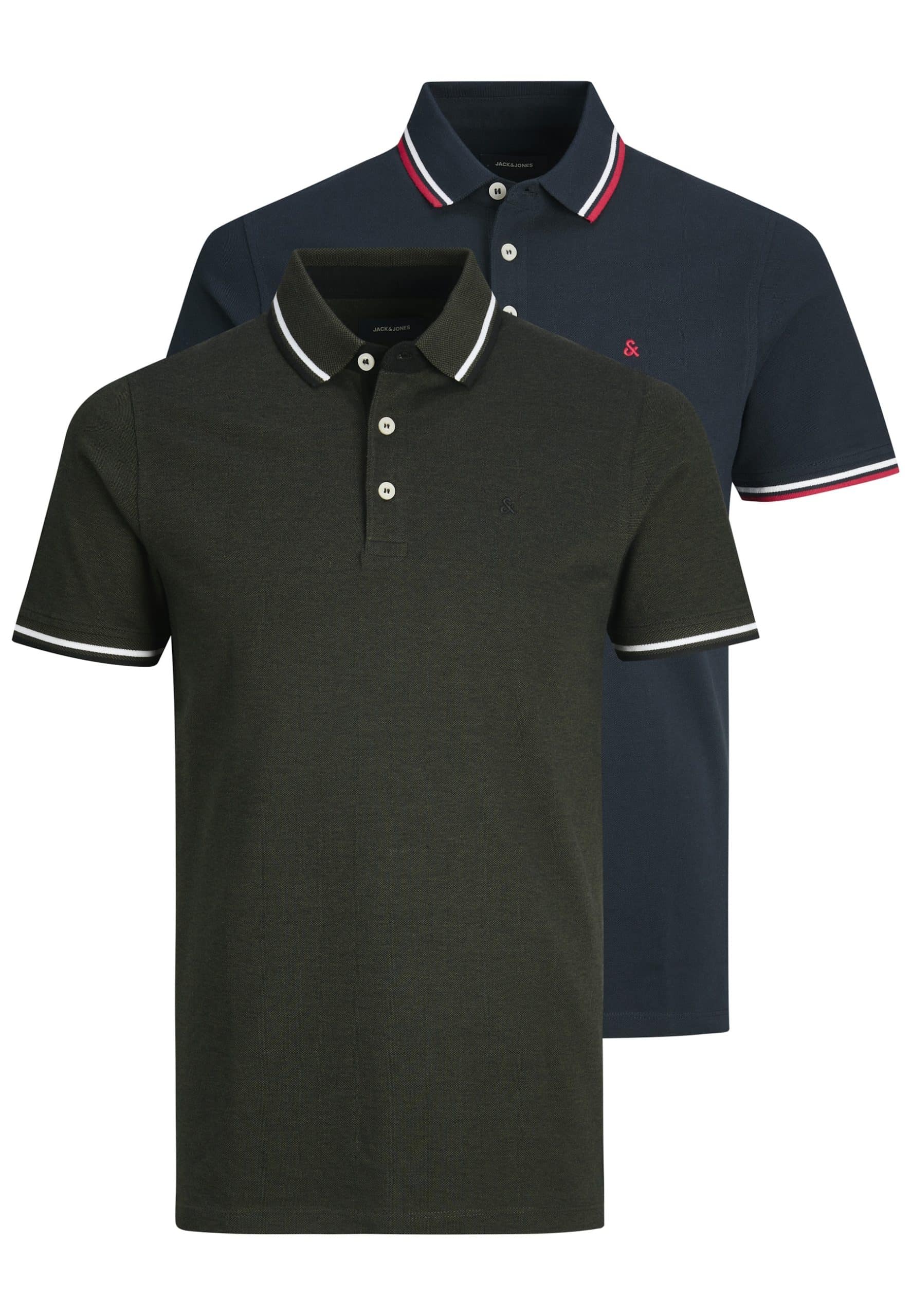 Jack & Jones Poloshirt PAULOS Kurzarmshirt mit Polokragen 2er Pack