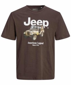 Jack & Jones Shirt Einfarbiges Kurzarmshirt JORJEEP GRAPHIC TEE SS CREW NECK mit Print-Motiv in Regular Fit