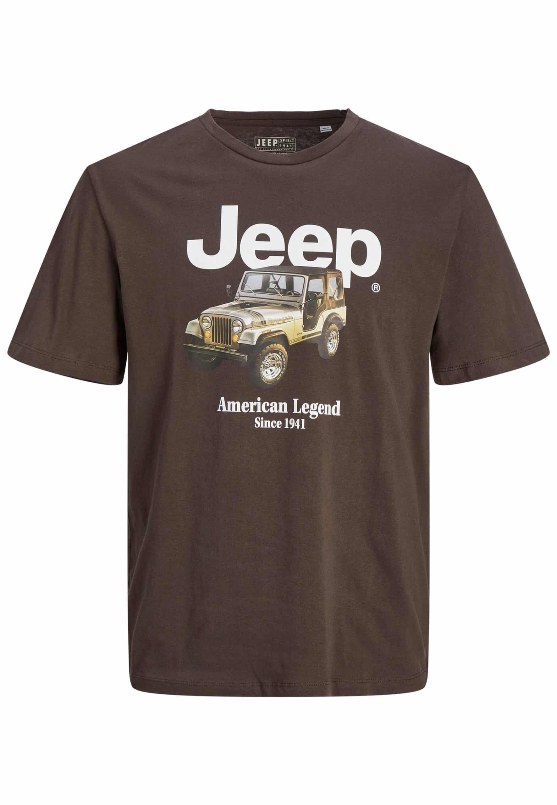 Jack & Jones Shirt Einfarbiges Kurzarmshirt JORJEEP GRAPHIC TEE SS CREW NECK mit Print-Motiv in Regular Fit