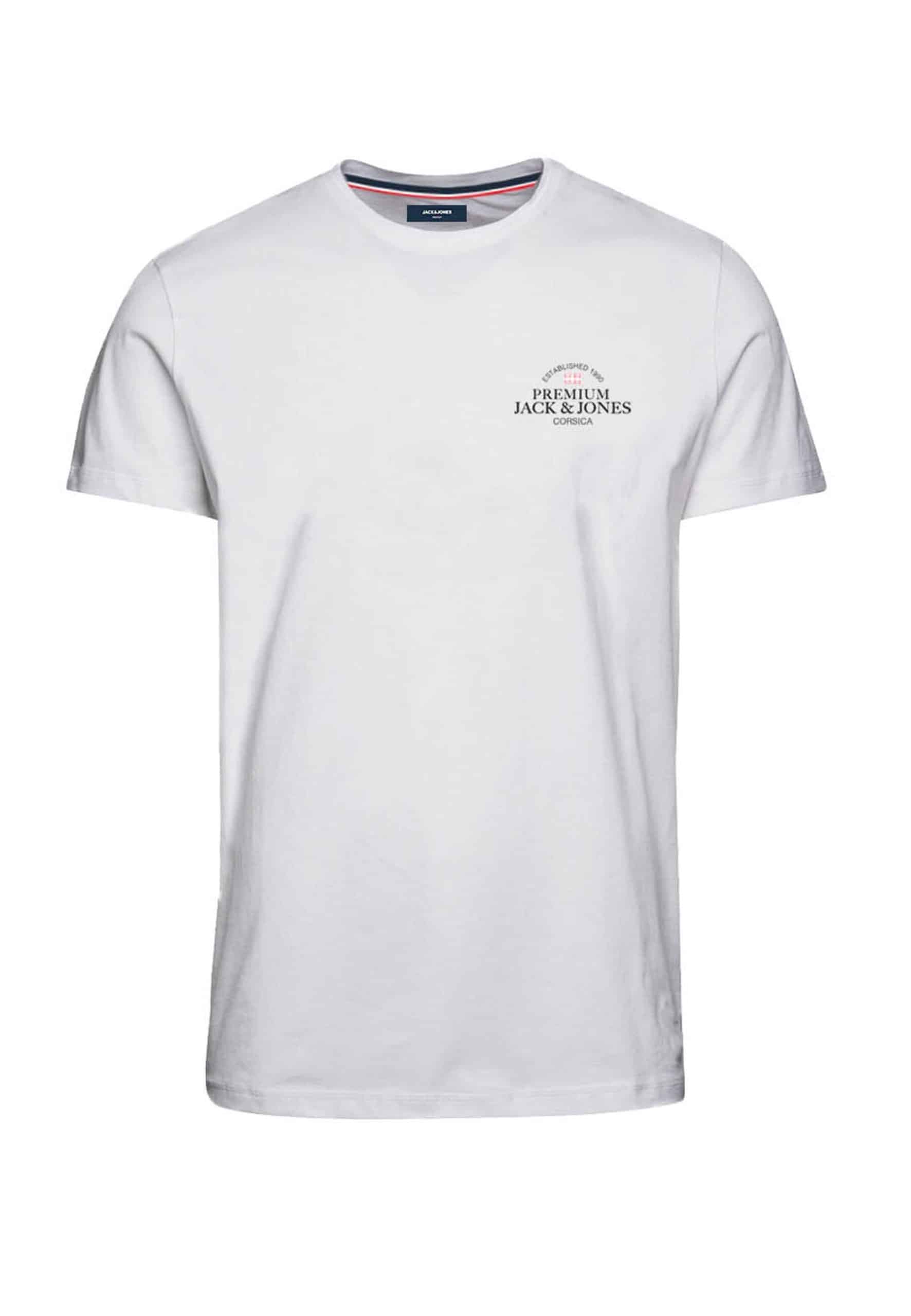 Jack & Jones Shirt Kurzarmshirt BLUKEY TEE SS mit Rundhalsausschnitt und Logoschriftzug