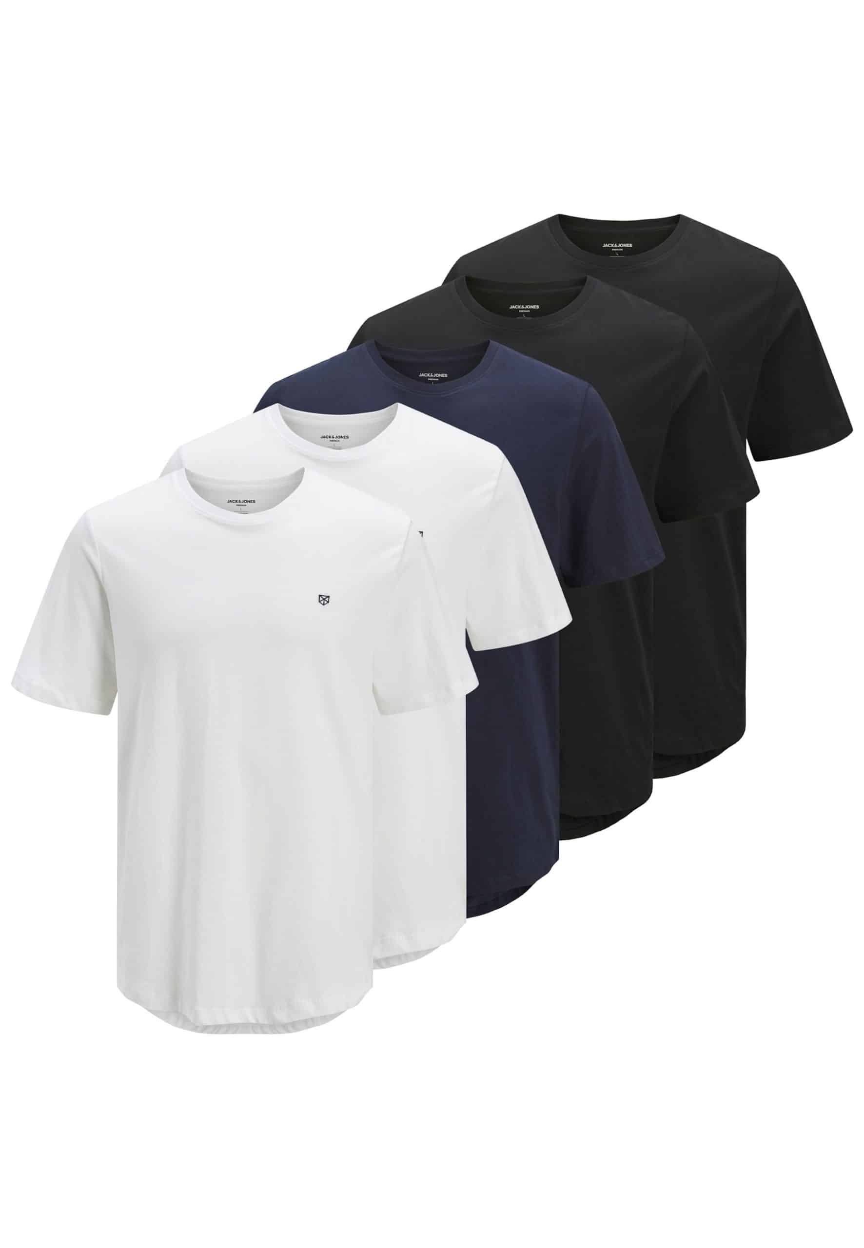 Jack & Jones T-Shirt BRODY Kurzarmshirt 5er Pack
