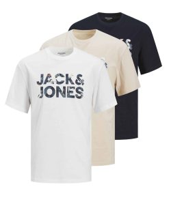 Jack & Jones T-Shirt BRYAN Kurzarmshirt 3er Pack