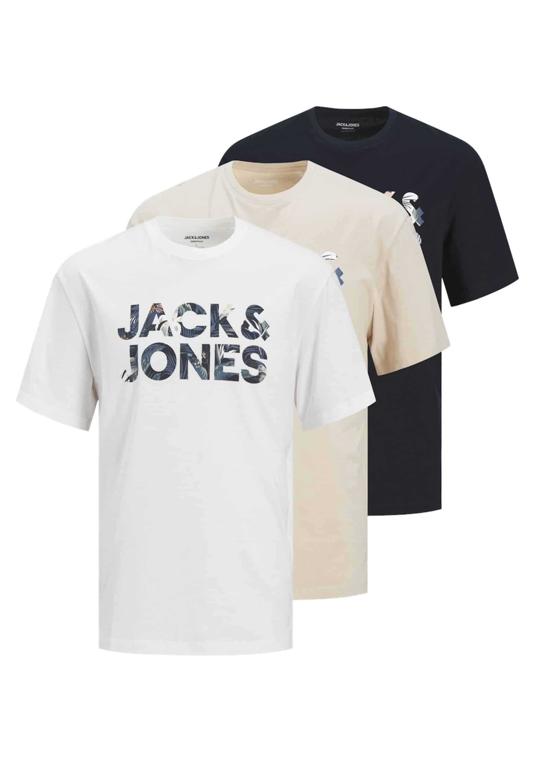 Jack & Jones T-Shirt BRYAN Kurzarmshirt 3er Pack