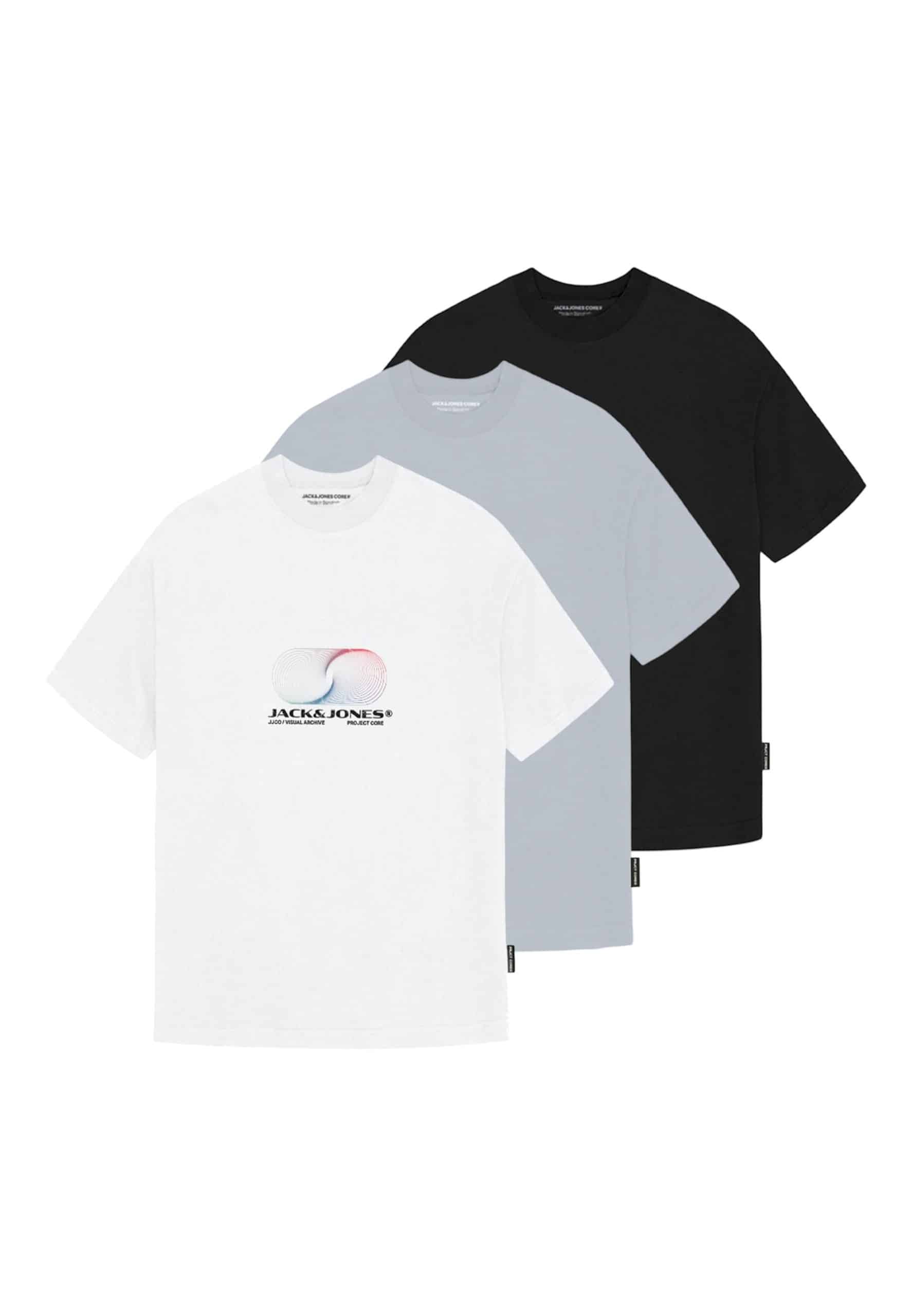 Jack & Jones T-Shirt CALMA Kurzarmshirt 3er Pack