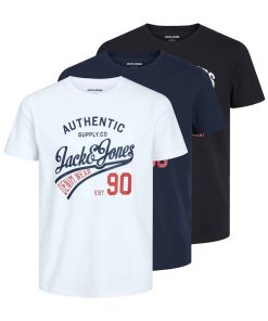 Jack & Jones T-Shirt ETHAN CREW NECK Kurzarmshirt 3er Pack