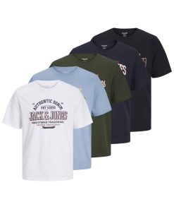 Jack & Jones T-Shirt Logo Kurzarmshirt 5er pack